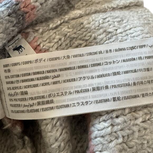 Abercrombie Kids Hooded Open Front Knit Cardigan Sweater Gray Stripe 13/14 - Picture 10 of 10